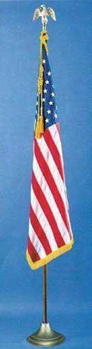 Flags and Accessories 5' x 8' US Aluminum Pole Indoor Flag Set