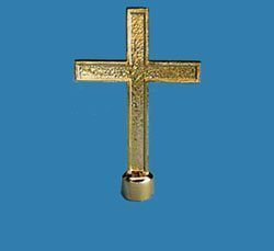 Flags and Accessories 7 1/2" Gold Passion Cross with Ferrule