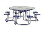 Cafeteria Tables KI Folding Cafeteria Table w/stools 60" Round
