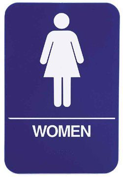 Restroom Signs Women 6" x 9" sign, Blue