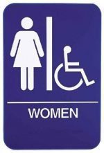 Restroom Signs ADA Women 6" x 9" sign, Blue