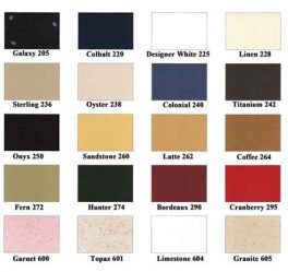 Color Charts General Solid Plastic Colors
