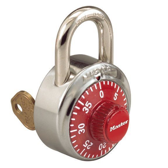 Master Lock, Padlocks, Locks 1525 Master Lock Key Control Combination Padlock Red Dial